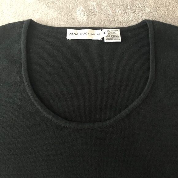 BLACK DESIGNER SCOOP NECKLINE  SLEEVELESS TOP - Picture 4 of 7